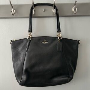 Coach Black Leather Tote Bag
